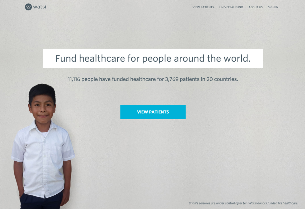 Watsi homepage