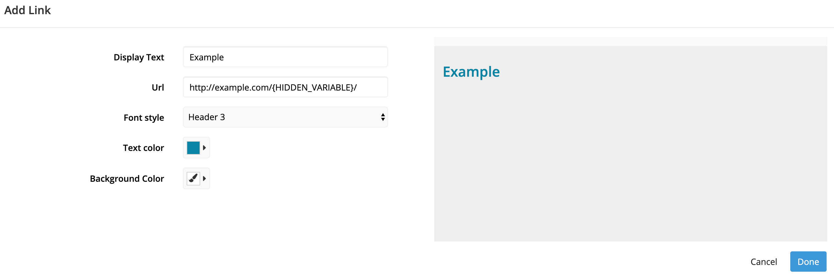 Inserting Dashboard Variable