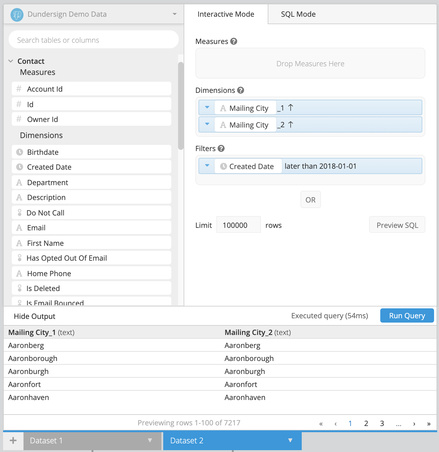 Add a second dataset with the new column