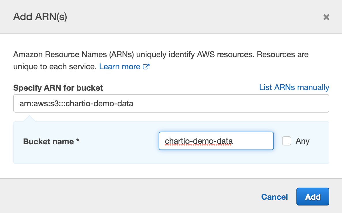 Provide the path location to your S3 bucket for the Bucket