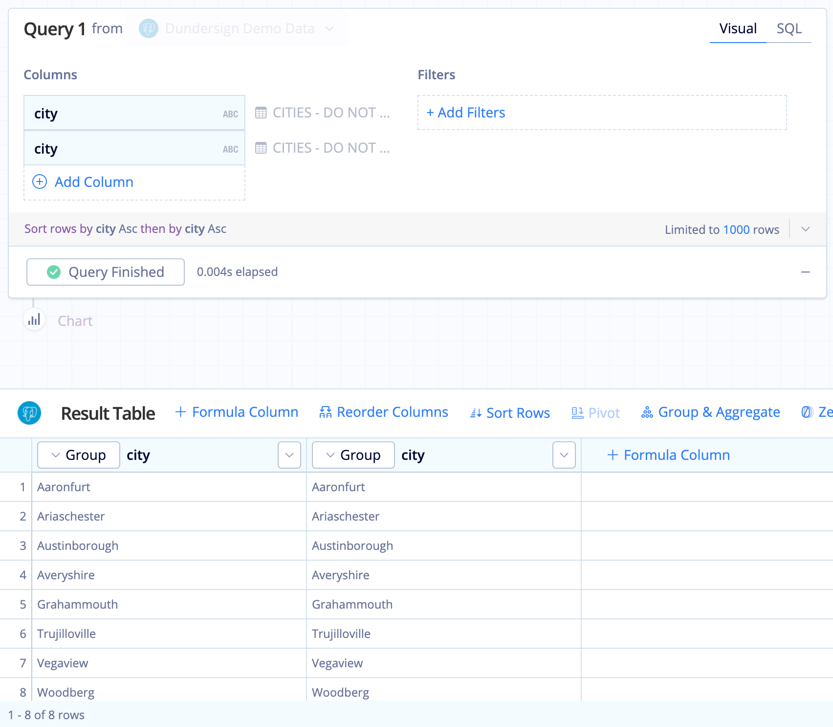 Add the column with the values to exclude twice in your Query