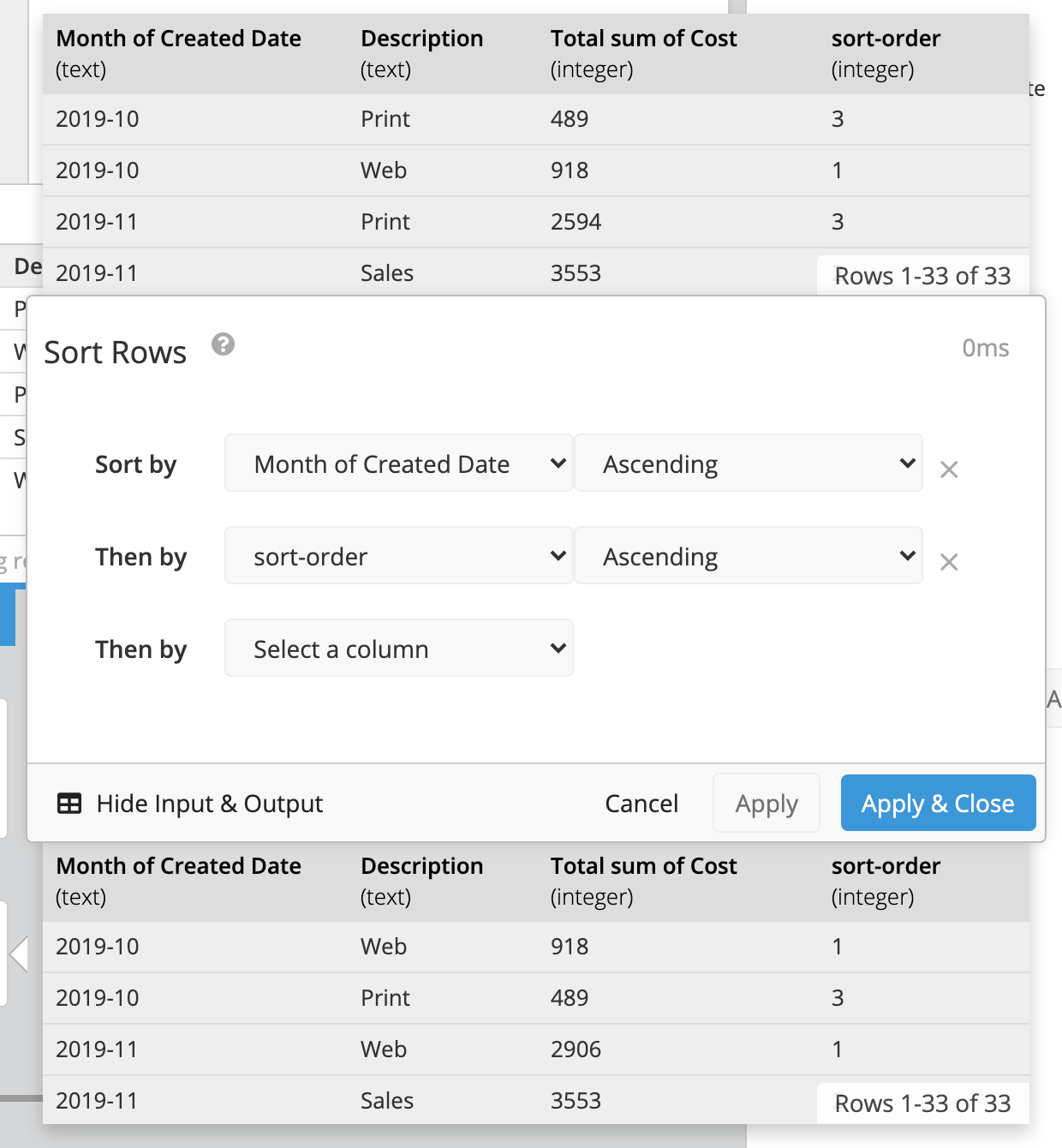 Use your custom sort in a Sort Rows step