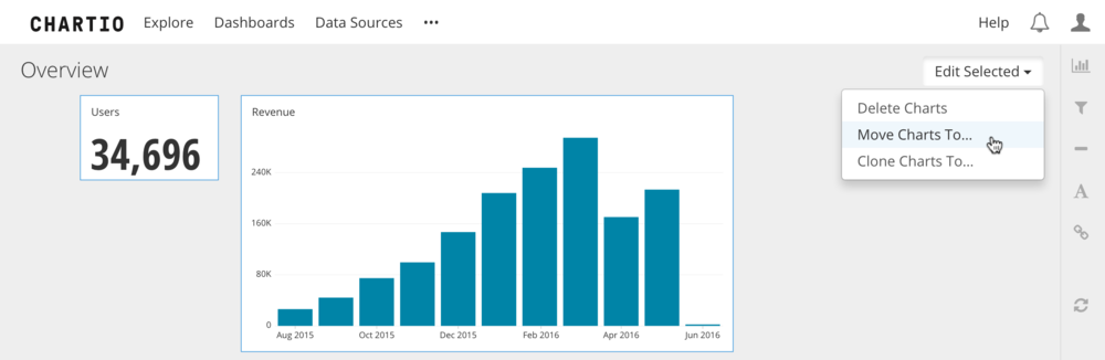 Bulk editing allows you to edit multiple charts at once