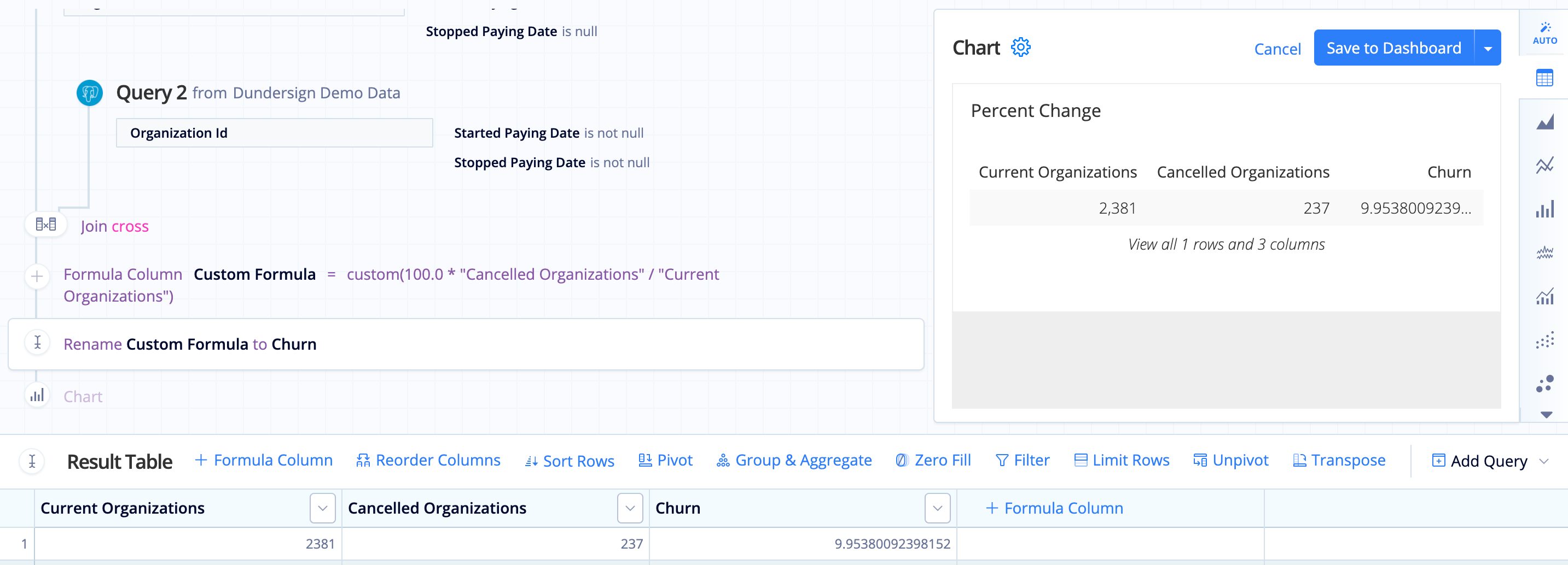 Calculate churn