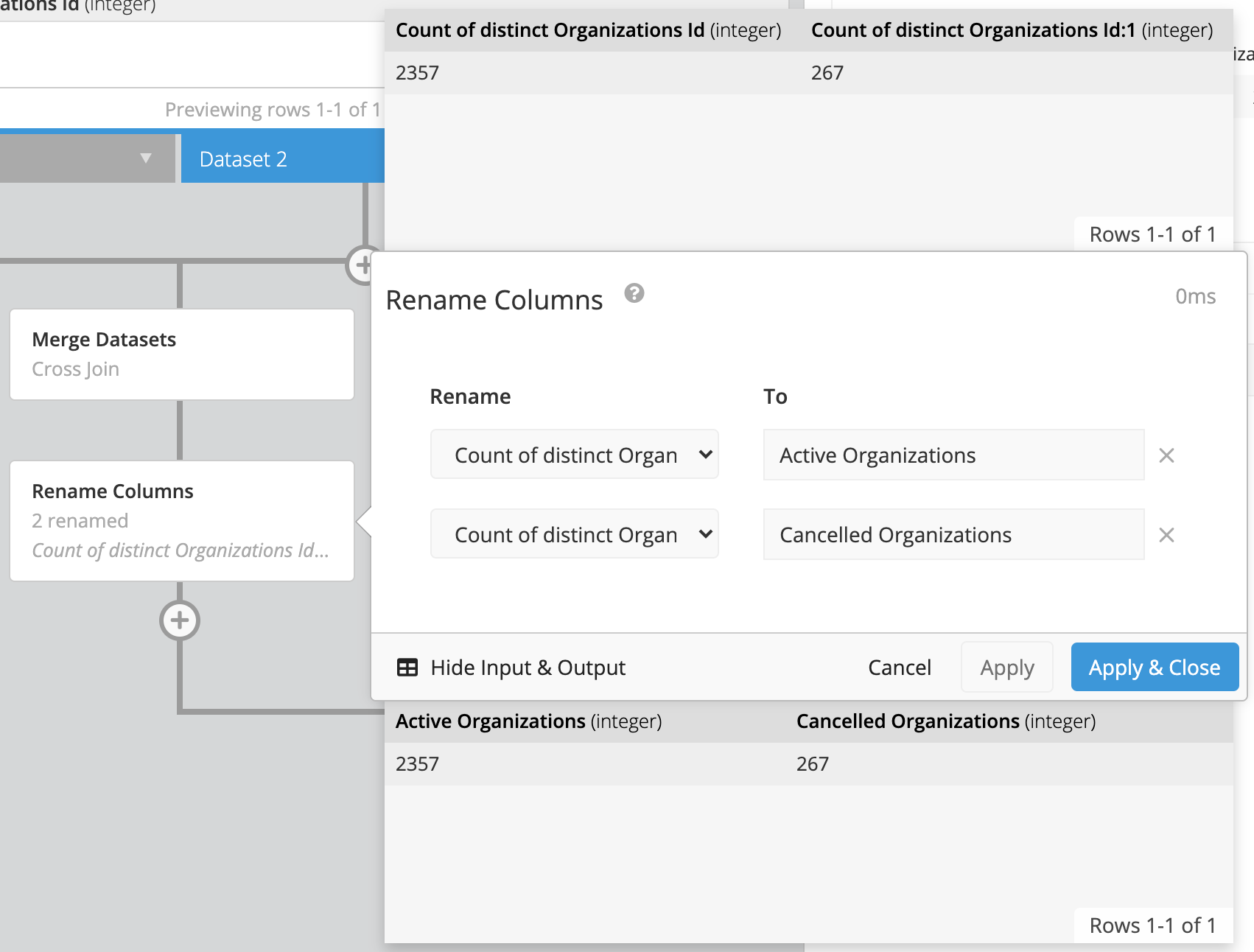 Rename your columns for clarity