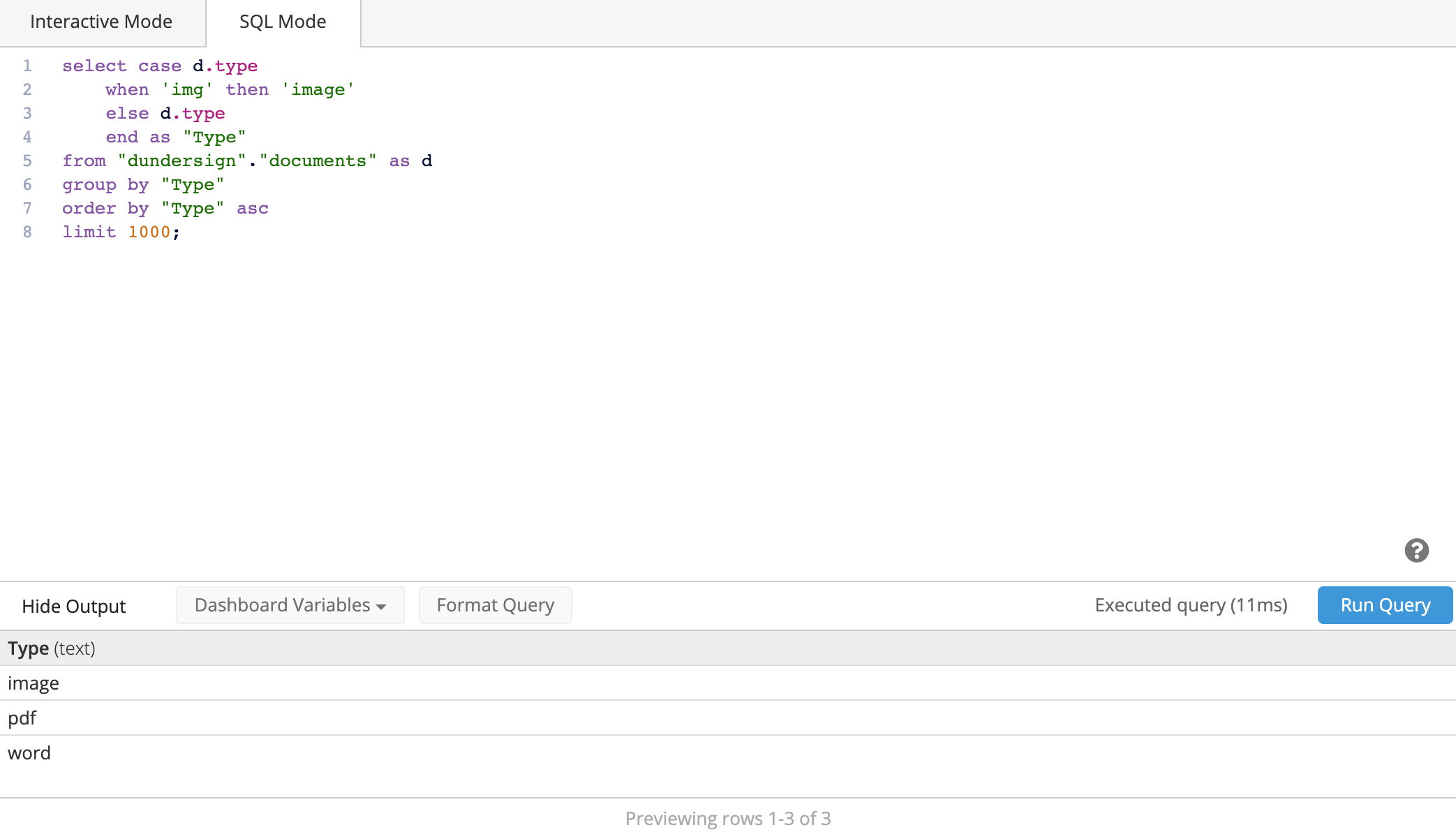 CASE statement in Dropdown query - Data Explorer