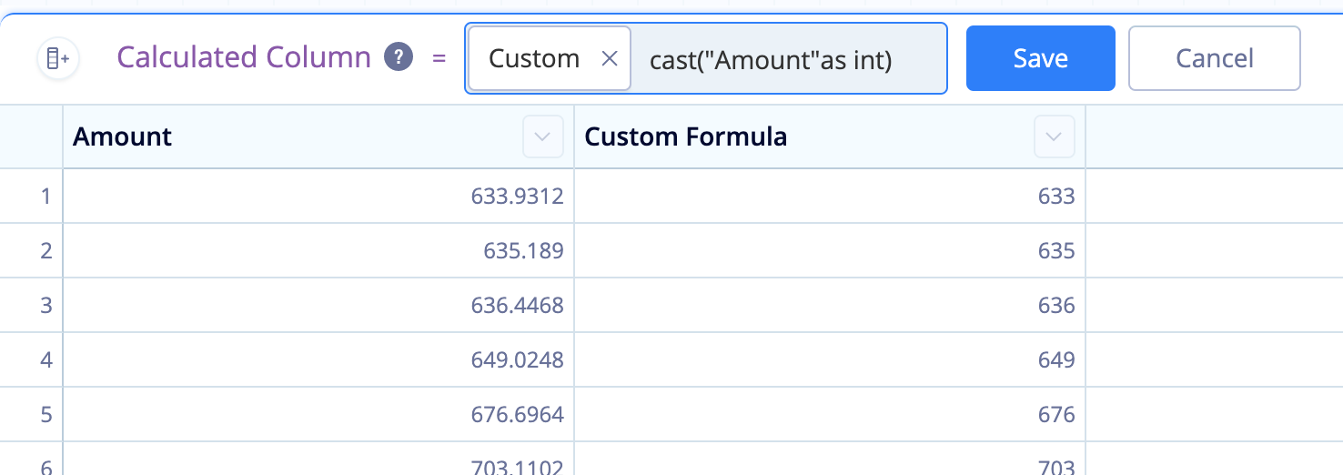 Cast column as integer