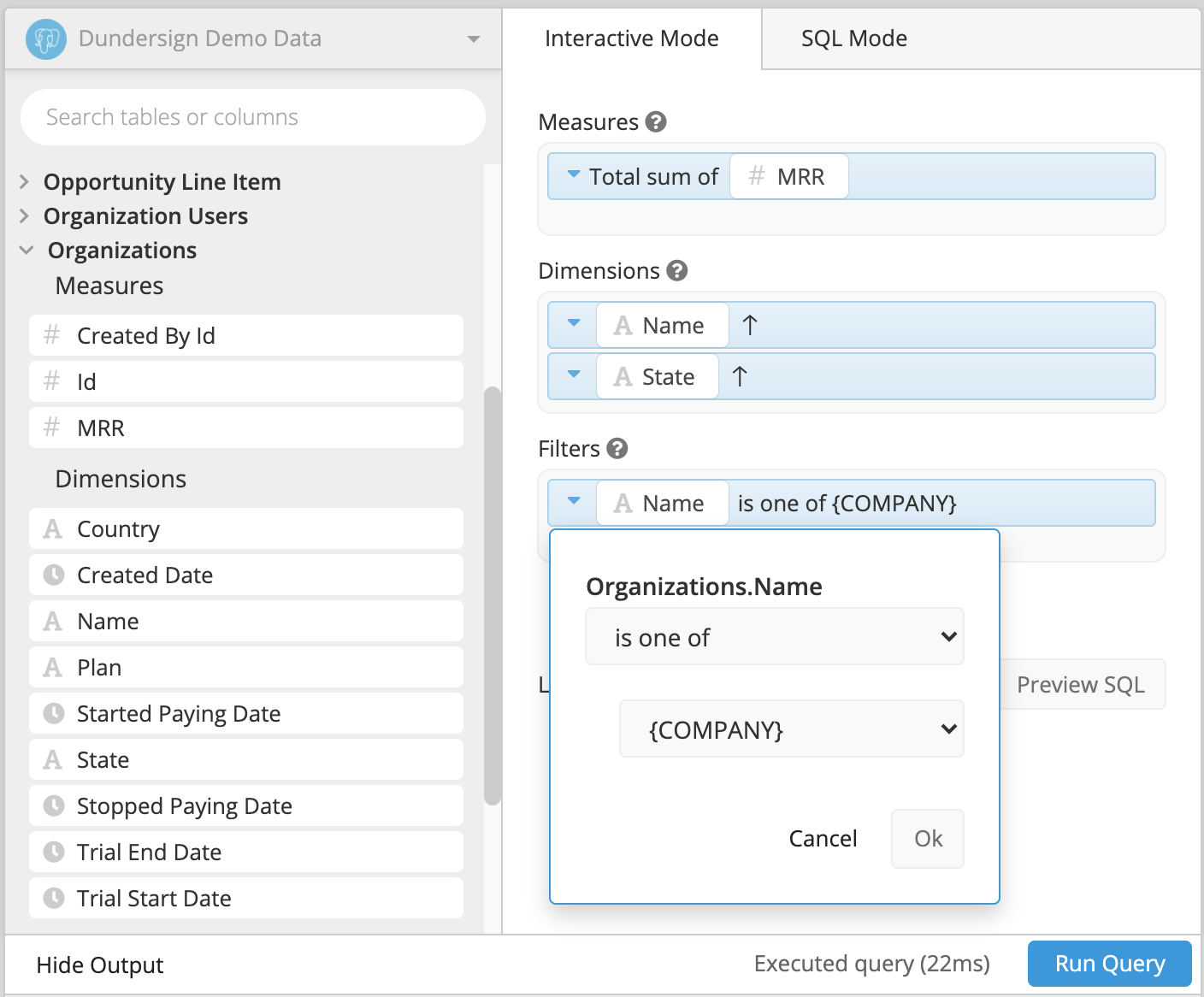 Company Dropdown Filter