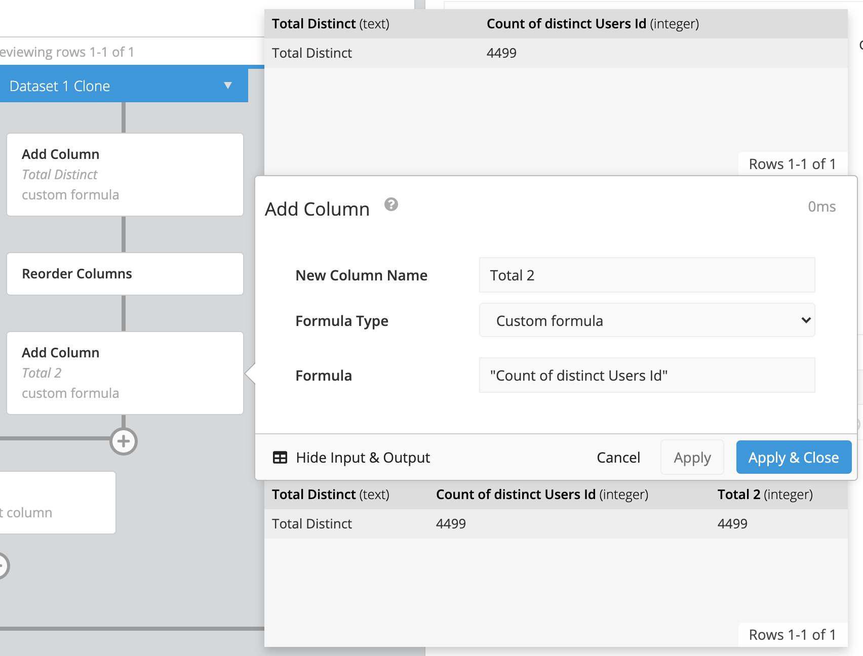 Add another Column step to Dataset 1 Clone