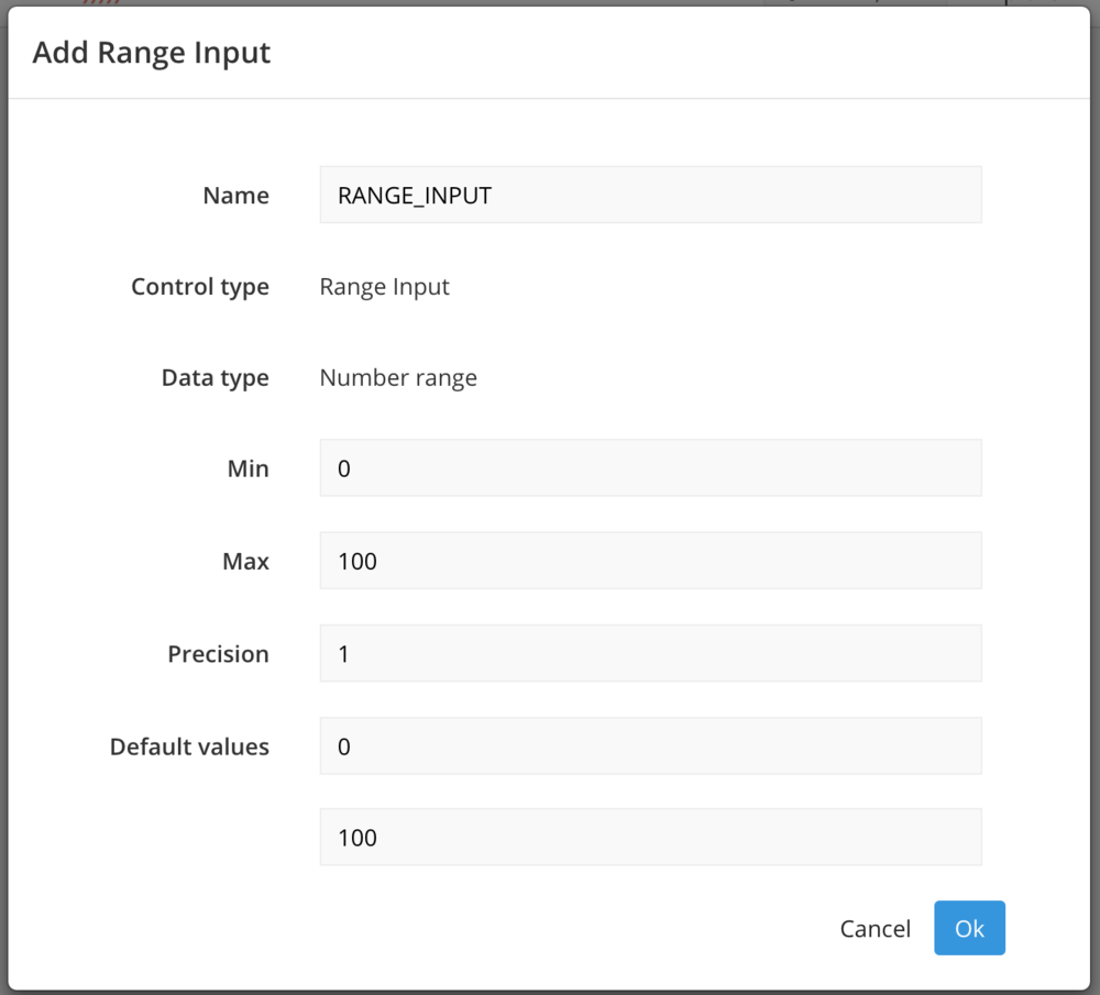 Range Input Control