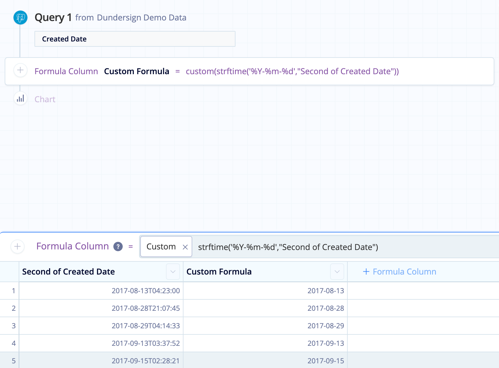 Formula Column Action to format to date to year-month-day