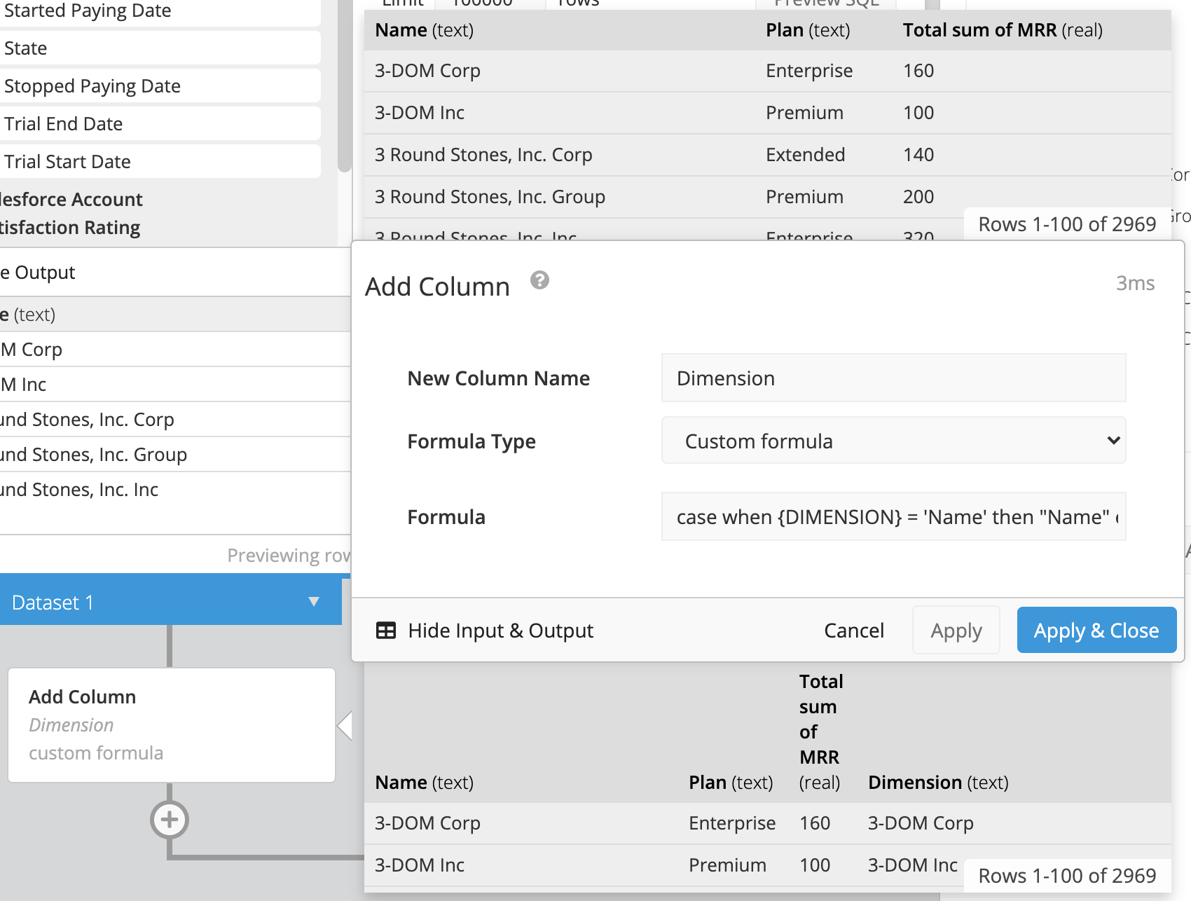 Add a column in the Pipeline with a case statement