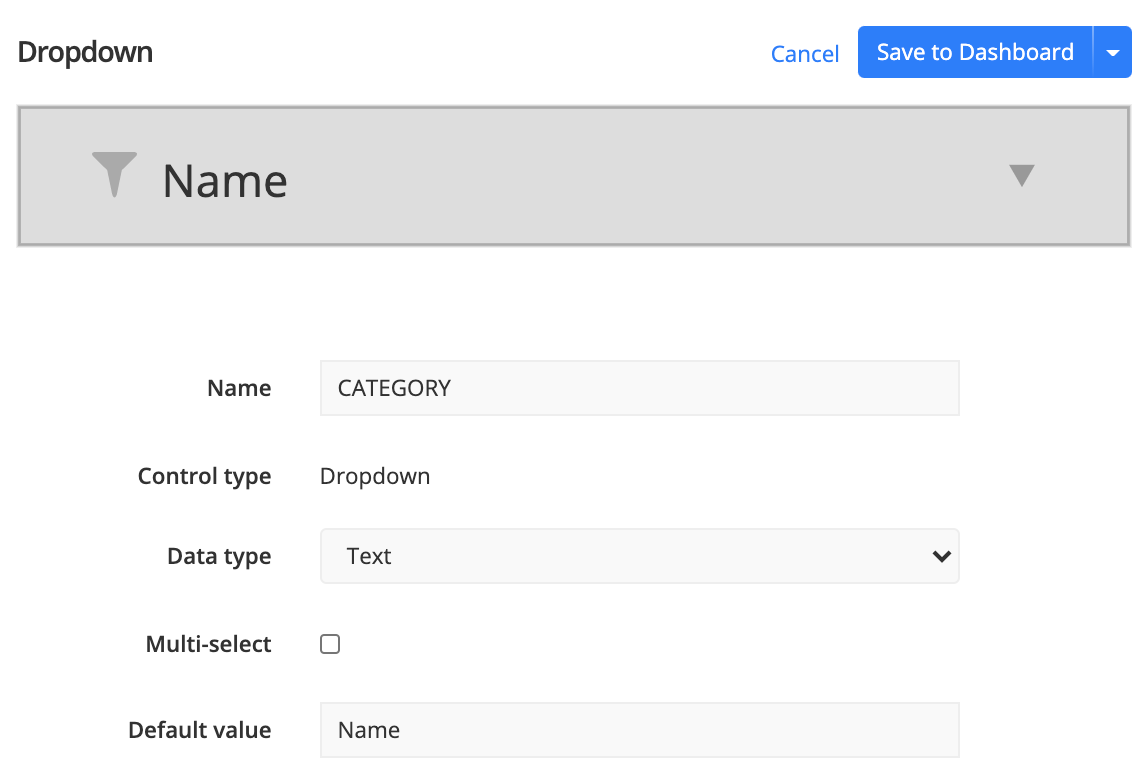 Select dropdown settings