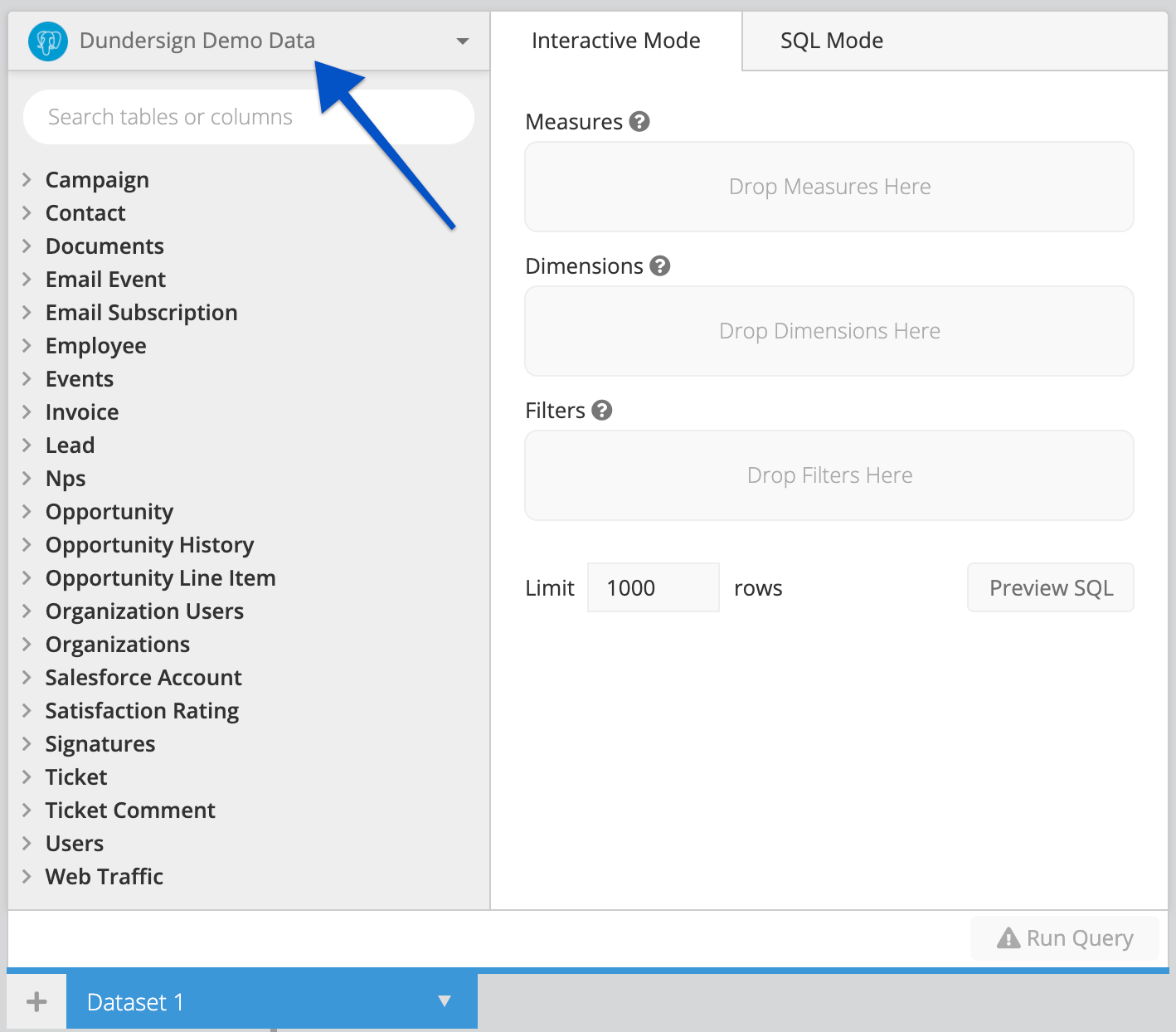 Selecting data source