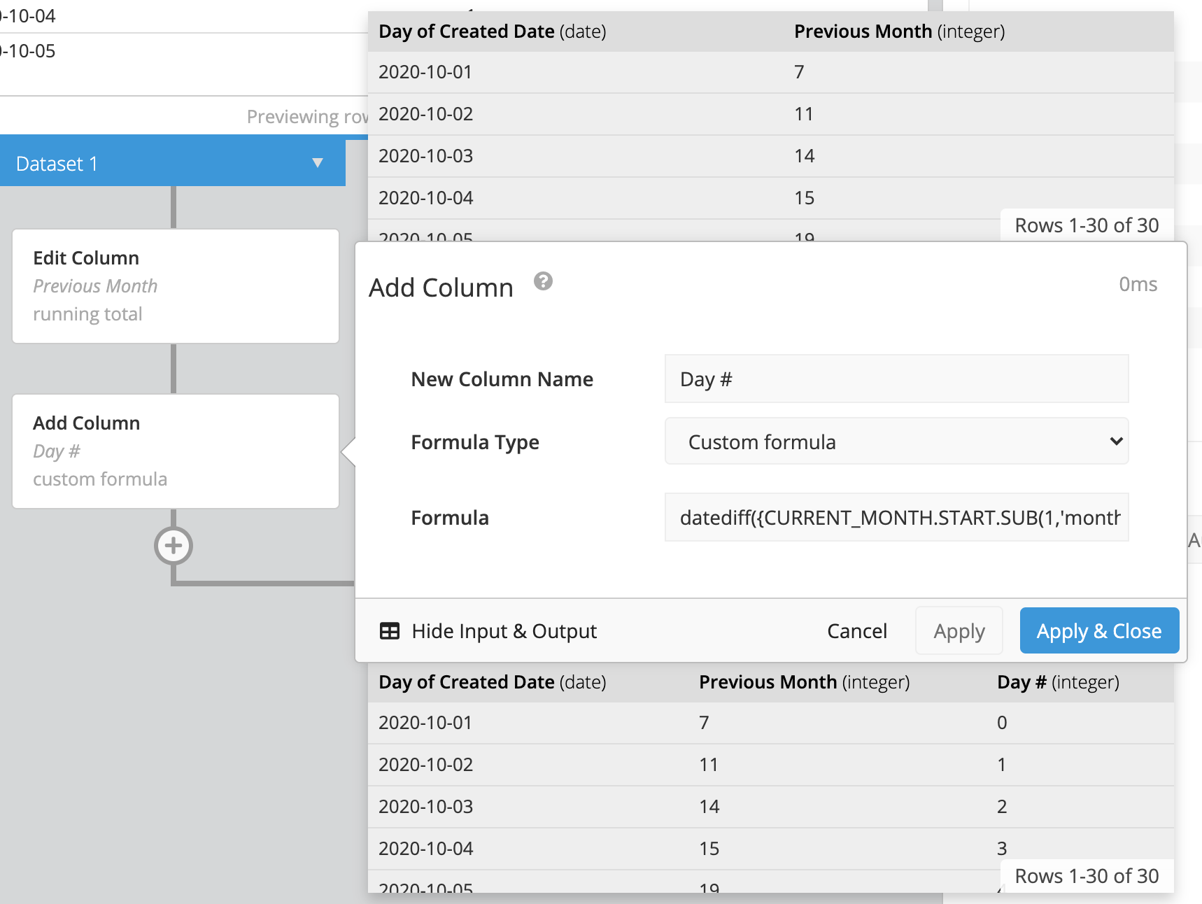 Use datediff function to get Day #