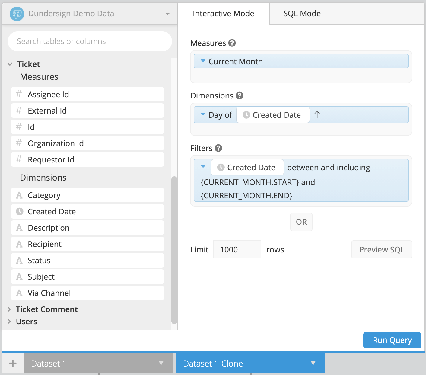 Edit Dataset 1 Clone to pull current month data