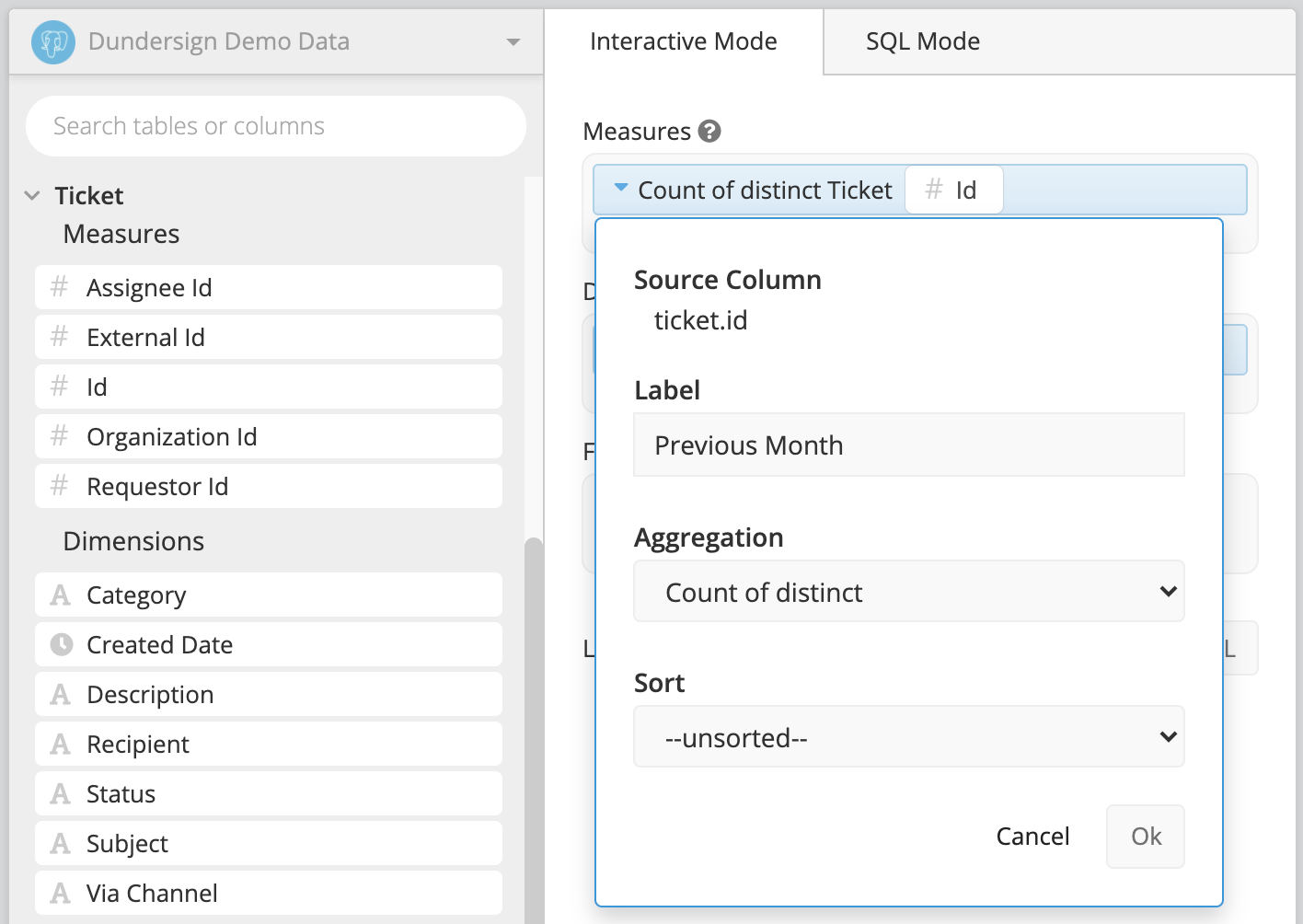 Rename Count of dinstinct Id to Previous Month