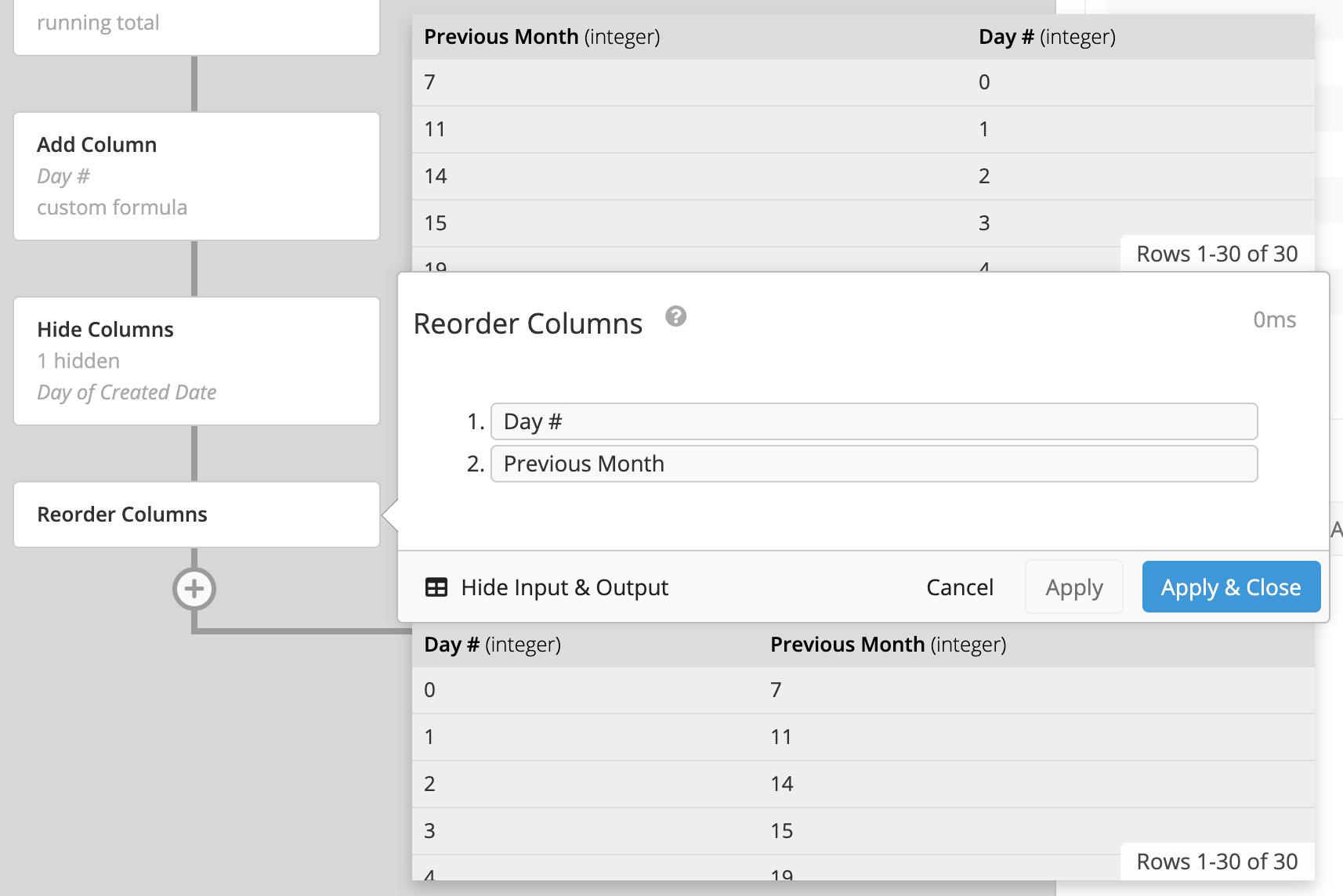 Reorder columns