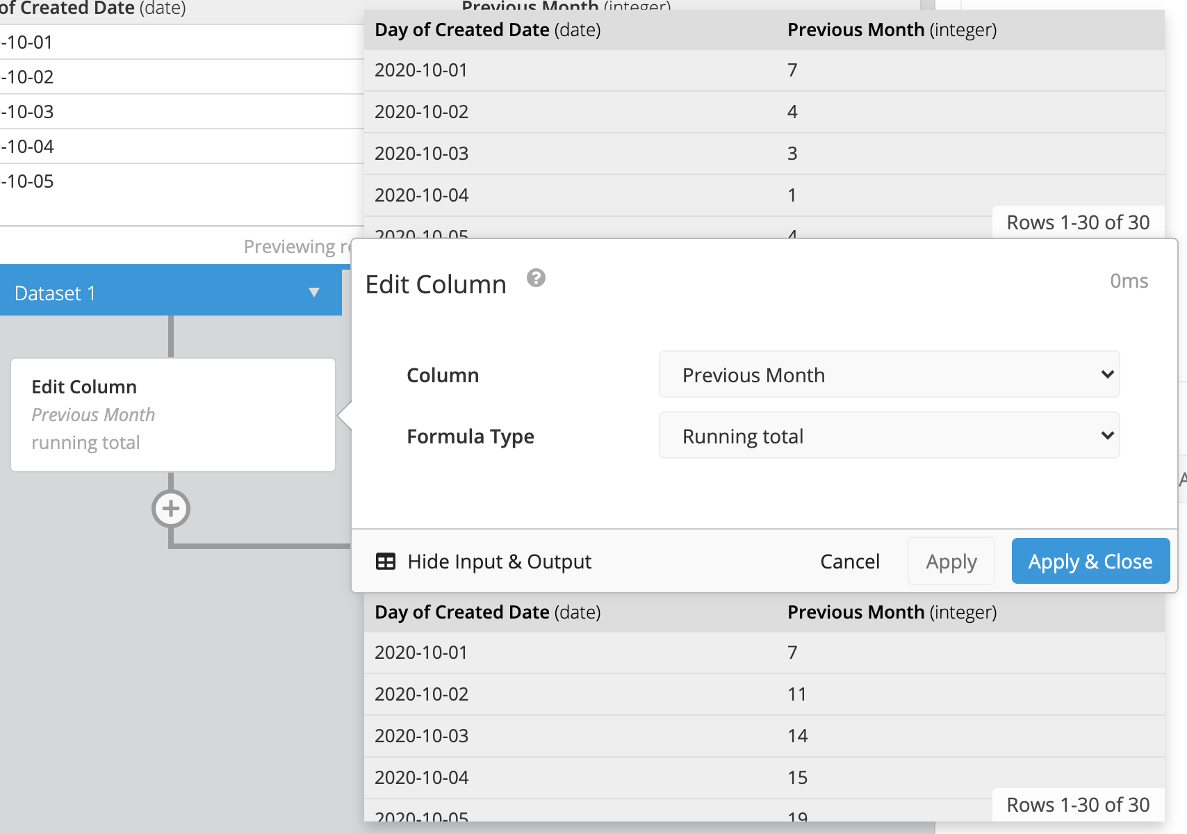 Calculate Running Total for Previous Month