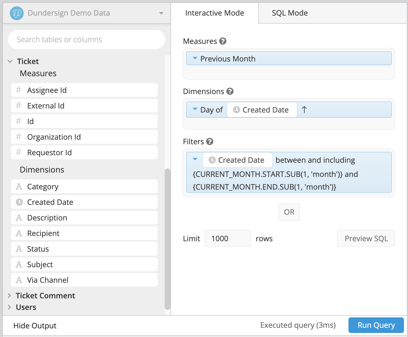 Use columns from the Visitors table to create the first dataset