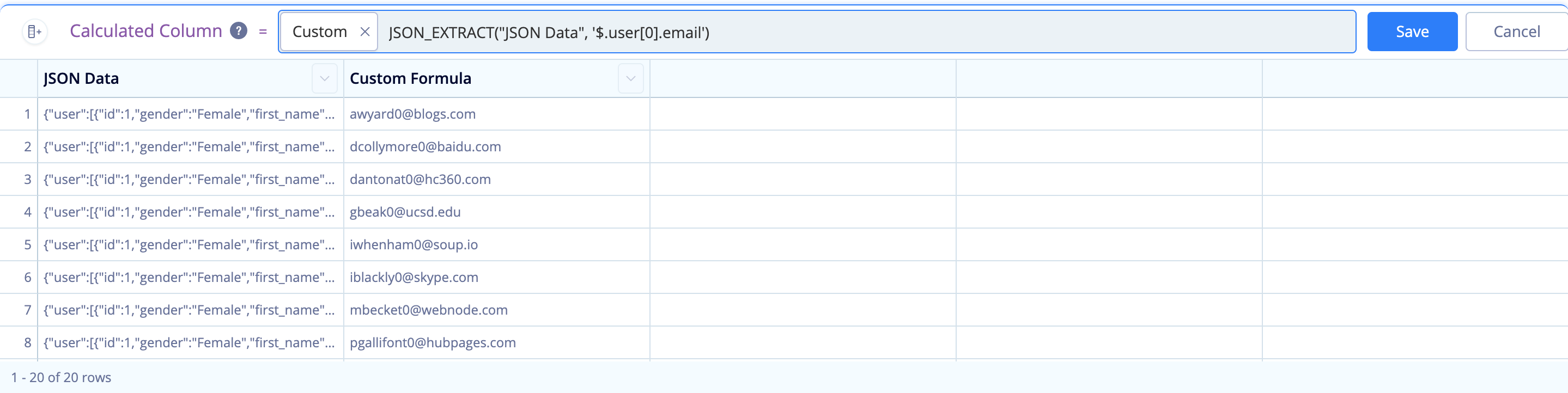 Nested string output