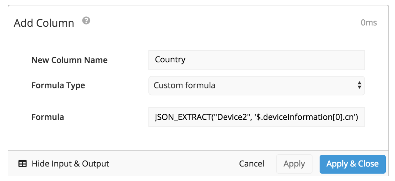 Nested string output