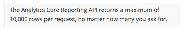 Limit applied by Google Analytics