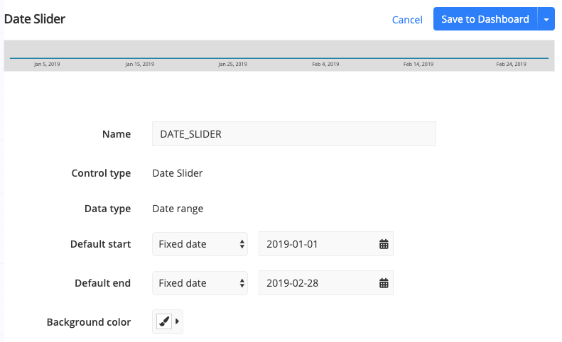 Update the Date Slider parameters