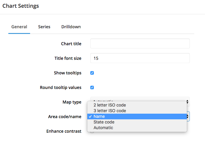 Update chart settings