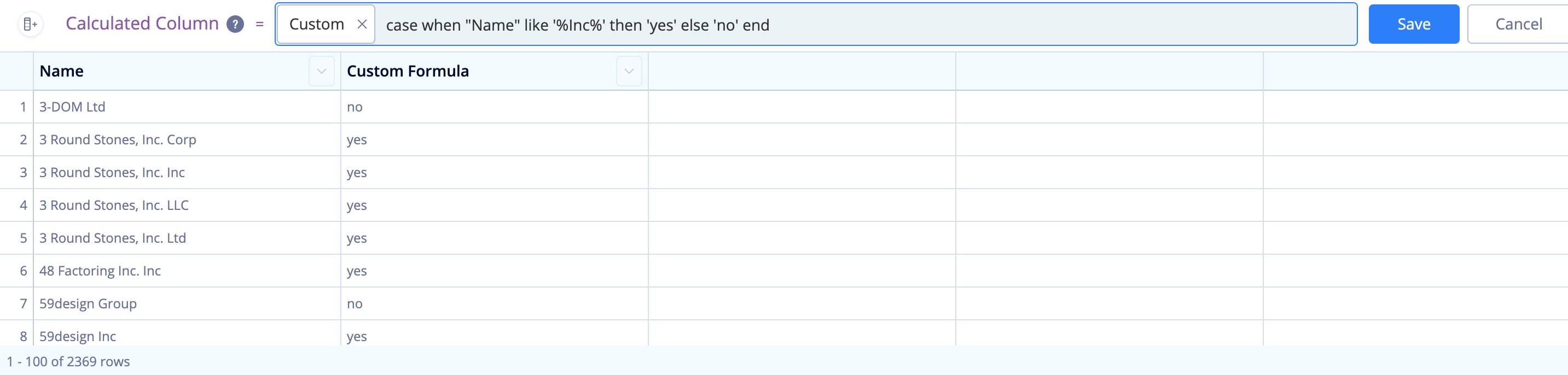 Use a Custom formula to flag rows containing your keyword