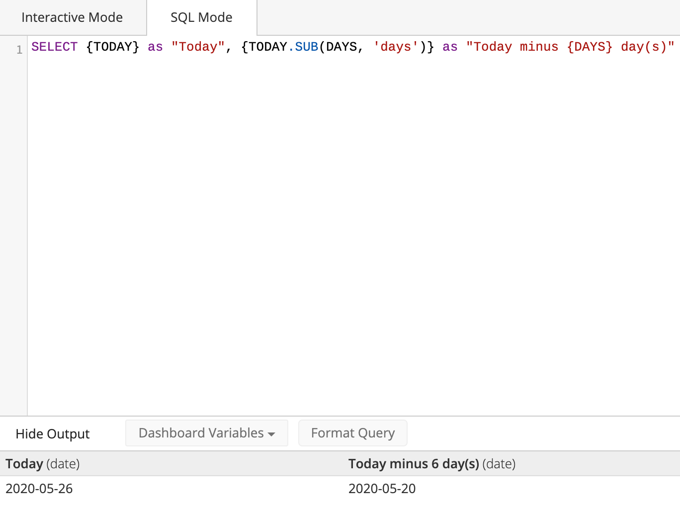 Control in a datetime function - Data Explorer