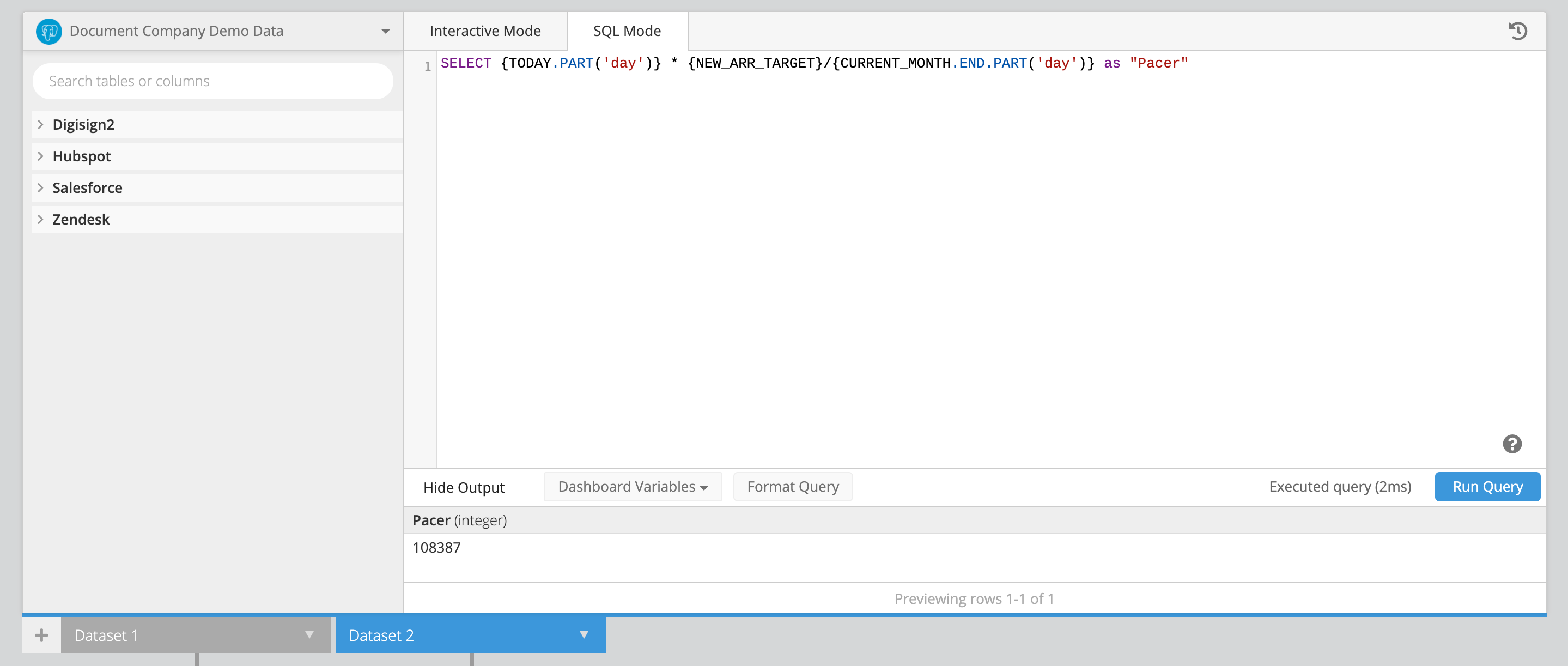 Using relative date variables in SQL Mode