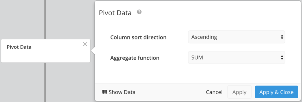 Pivot data in the pipeline step