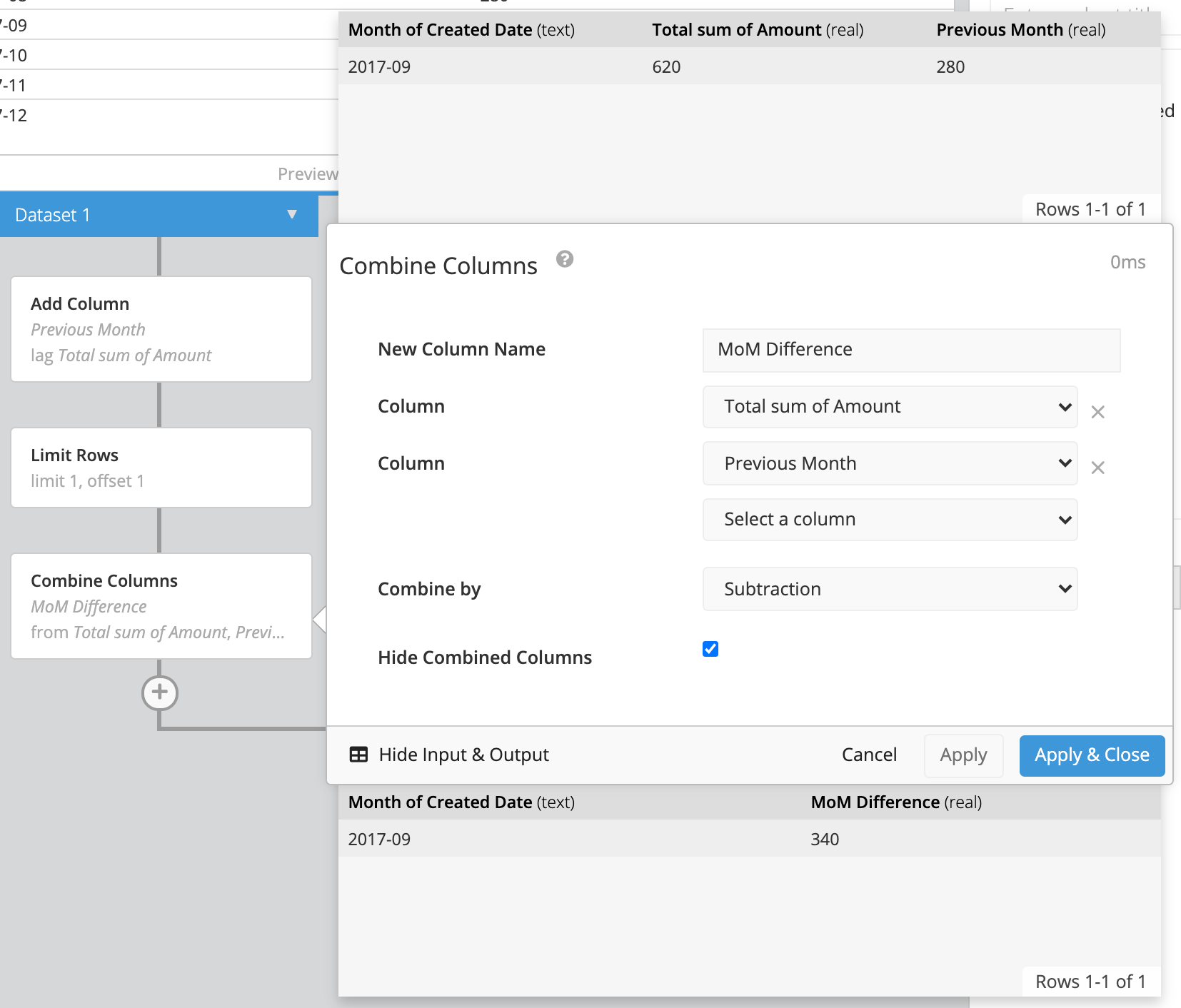 Add a Combine Columns step in the Pipeline