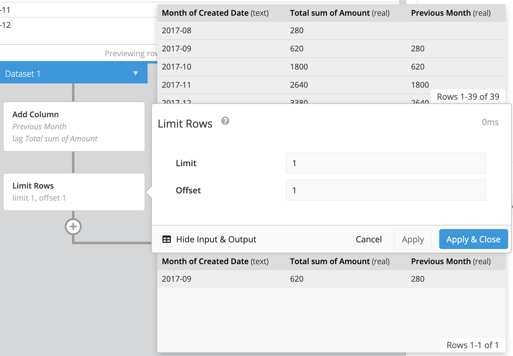 Add a Limit Rows step in the Pipeline