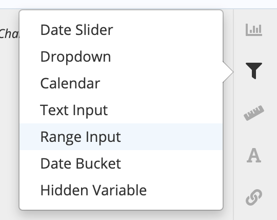 Add a Range Input control to your dashboard