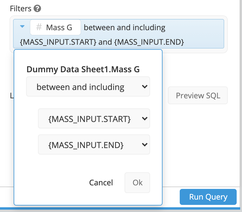 Add Range Input as a Filter to your chart - Data Explorer