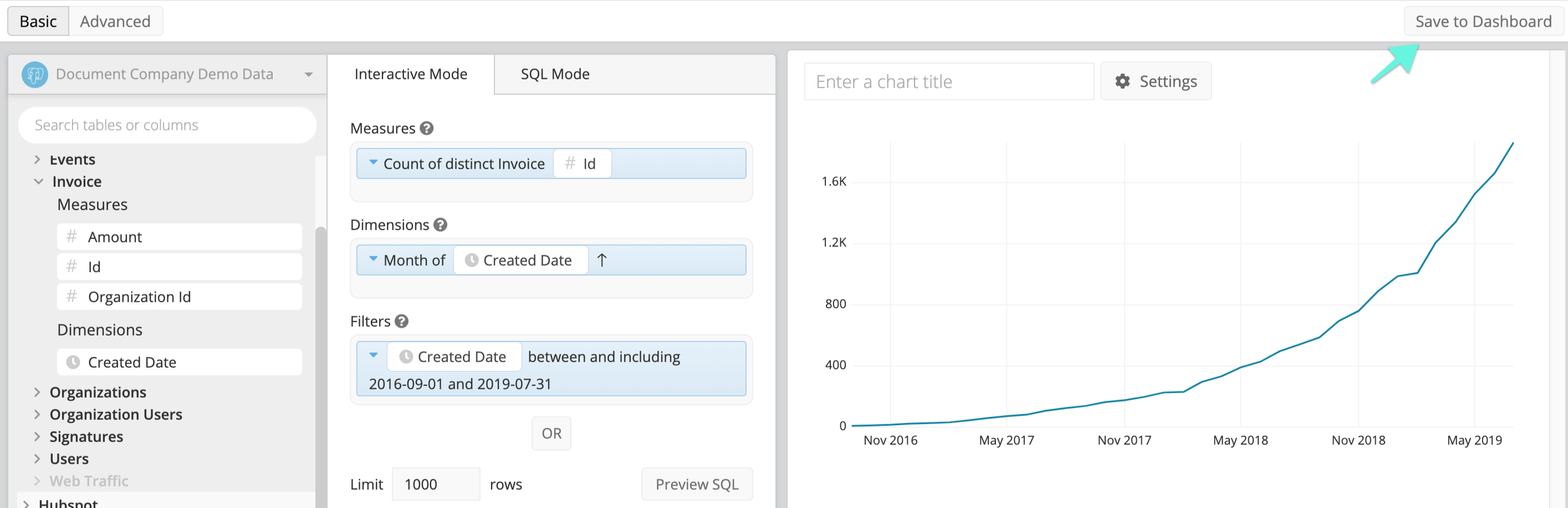 Save chart to dashboard from Chart tab - Data Explorer