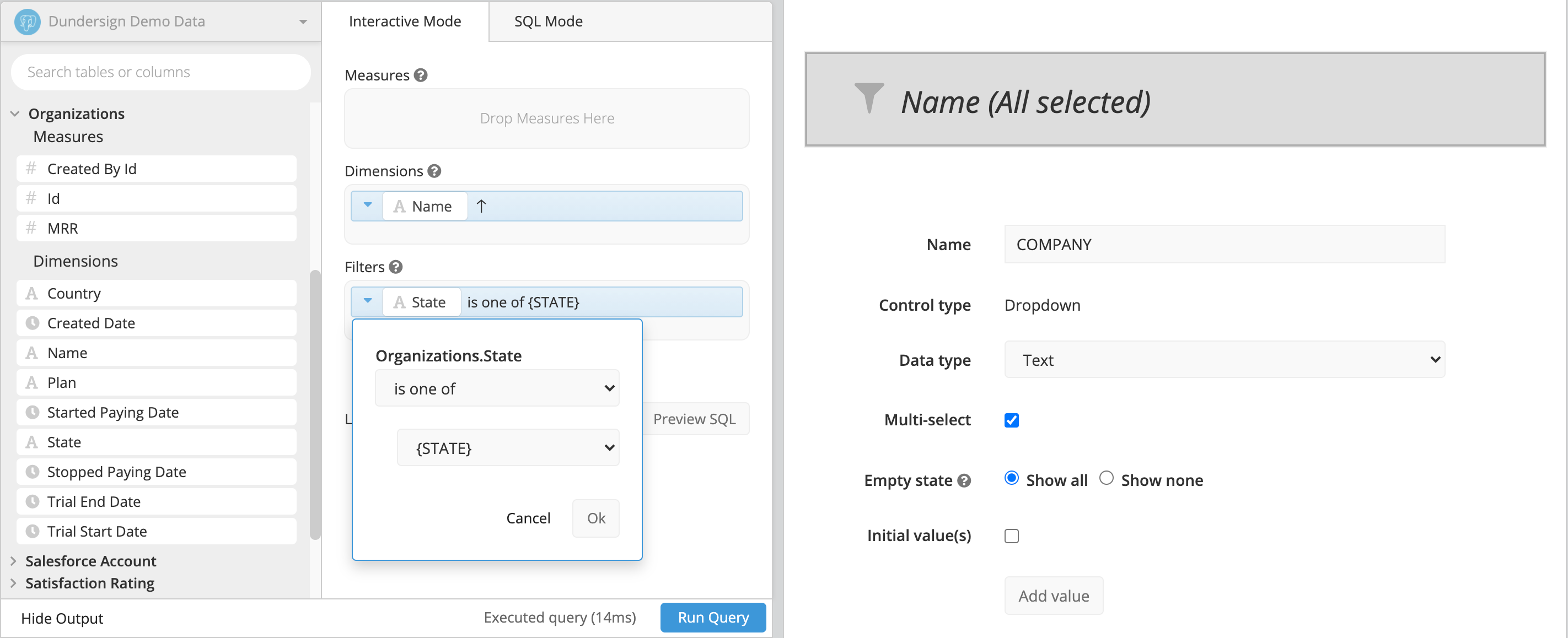 State Filter in Company Dropdown